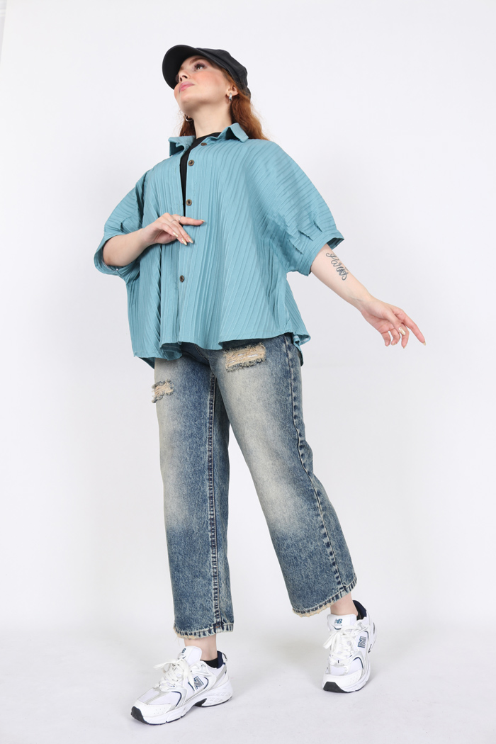 شومیز تک رنگ 2279