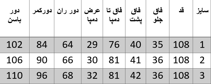 راهنمای سایز