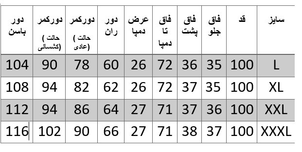 راهنمای سایز